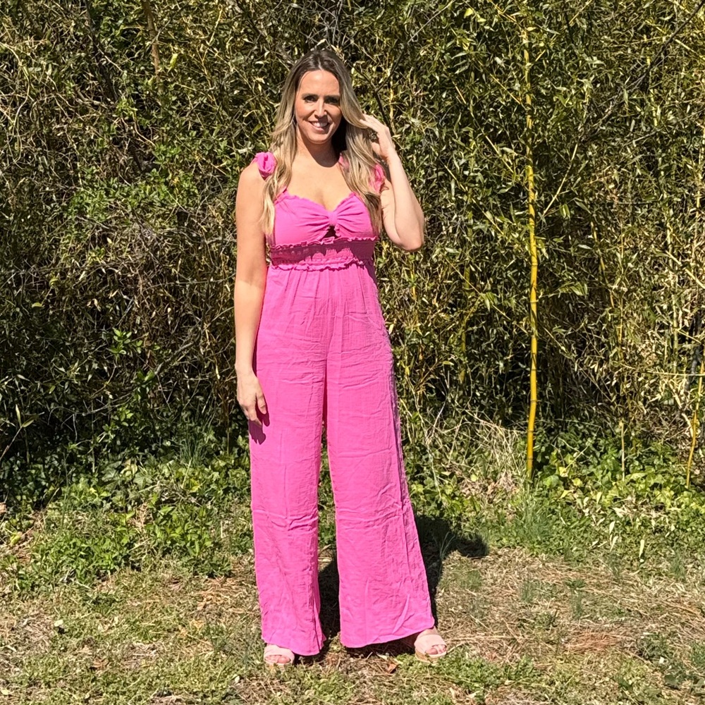 Pink Sleeveless Jumpsuit